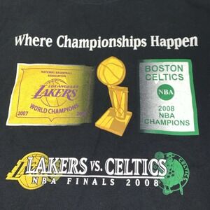 Vintage LA Lakers v. Celtics T-Shirt Mens 2XL 2008 NBA Championship